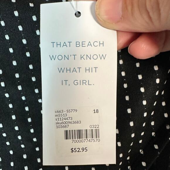 Swim by Cacique women’s two piece Bikini swimsuit black white Romantic plus size - Picture 8 of 16